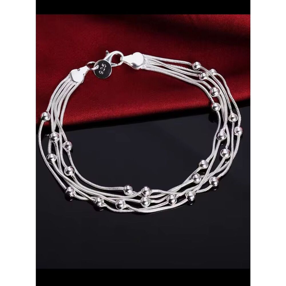 The multi strand bubble bracelet in 925 sterling silver